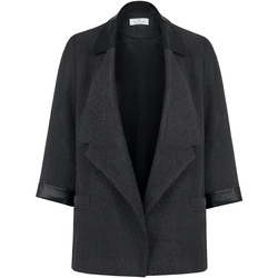 Kleidung Damen Jacken / Blazers Just Like You Lederjacke mit Details Grau