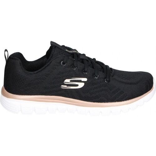 Schuhe Damen Multisportschuhe Skechers 12615-BKGD Schwarz