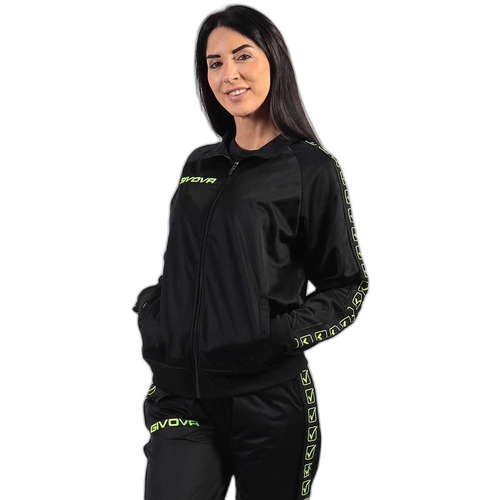 Kleidung Trainingsjacken Givova Veste de survêtement tricot à bande Schwarz