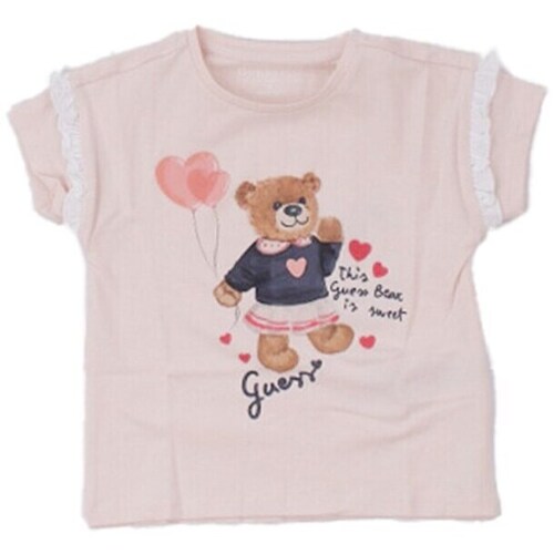 Kleidung Mädchen T-Shirts Guess K5RI12 K6YW4 Rosa
