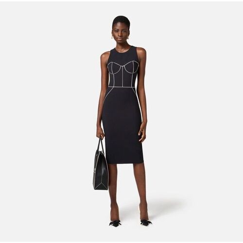 Kleidung Damen Kleider Elisabetta Franchi AB72451E2-685 Schwarz
