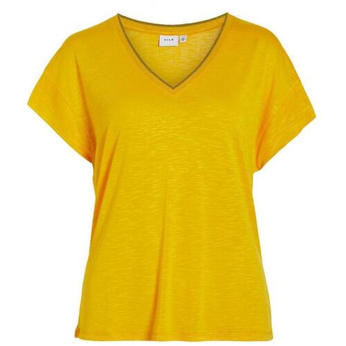 Kleidung Damen T-Shirts & Poloshirts Vila 14095744 Gelb