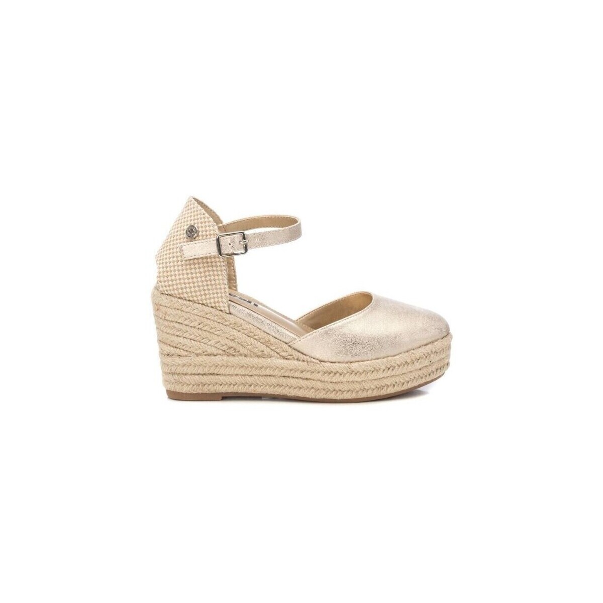 Schuhe Damen Leinen-Pantoletten mit gefloch Refresh 172782 Gold