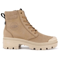 Schuhe Damen Low Boots Palladium PALLABASE HI CUFF WP Braun