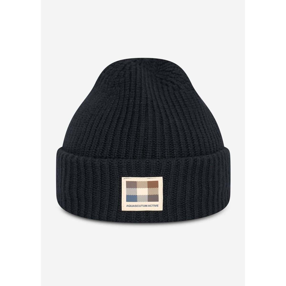 Accessoires Herren Mütze Aquascutum Active roll beanie - black Schwarz