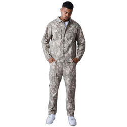 Kleidung Herren Cargo Hosen Project X Paris Pantalon cargo multipoches motif branchage Beige