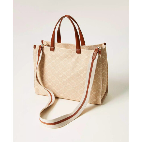 Twin Set BORSA SHOPPER IN CANVAS CON STAMPA FIORI Art. 251TB7082 