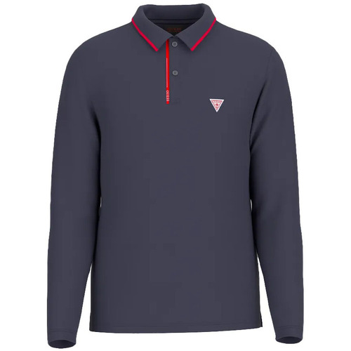 Kleidung Herren Langärmelige Polohemden Guess Tech Blau