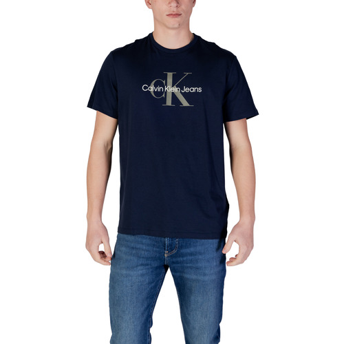 Kleidung Herren Langärmelige Polohemden Calvin Klein Jeans SS HERO MONOGRAM TEE 00040EM286 Blau