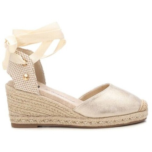 Schuhe Damen Leinen-Pantoletten mit gefloch Xti 143841 Gold
