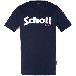Kleidung Herren T-Shirts Schott T-Shirt Logo Kurzarmshirt Blau
