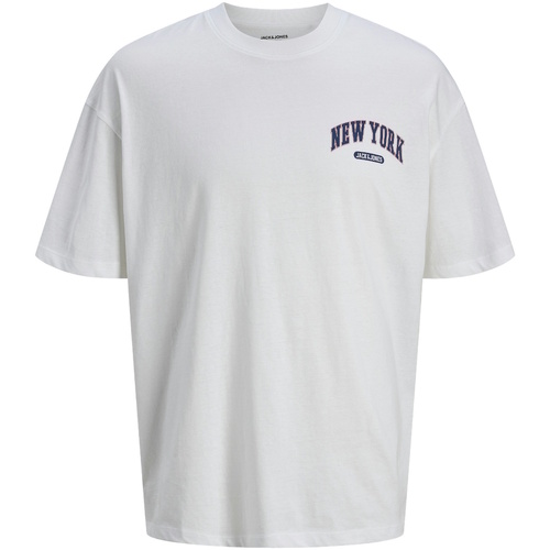 Kleidung Herren T-Shirts Jack & Jones T-Shirt BRADLEY VARSITY TEE Kurzarmshirt Weiss