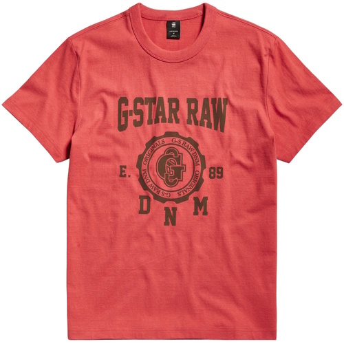 Kleidung Herren T-Shirts G-Star Raw T-Shirt COLLEGIC Kurzarmshirt Rot