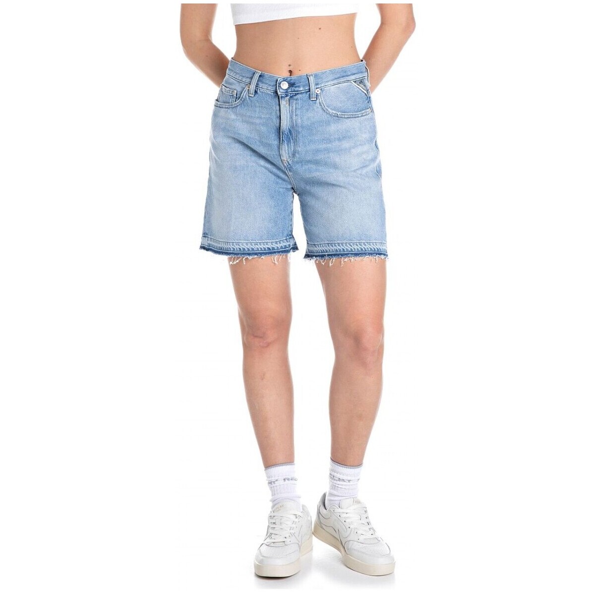 Kleidung Damen Jeans Replay Relaxed Fit Shorts Nasra Blau