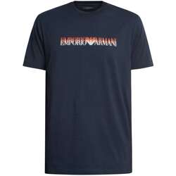 Kleidung Herren Pyjamas/ Nachthemden Emporio Armani Lounge – T-Shirt mit Echo-Logo Blau