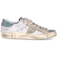 Schuhe Damen Sneaker Philippe Model PRLD VMP2 PRSX LOW-VEAU METAL PAILLETES Weiss