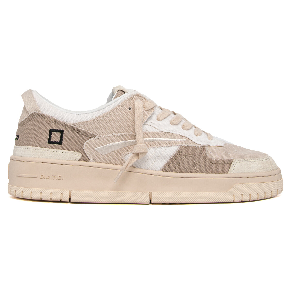 Schuhe Herren Sneaker Date D.A.T.E. TO-FG-CN TORNEO FRINGED CANVAS Beige