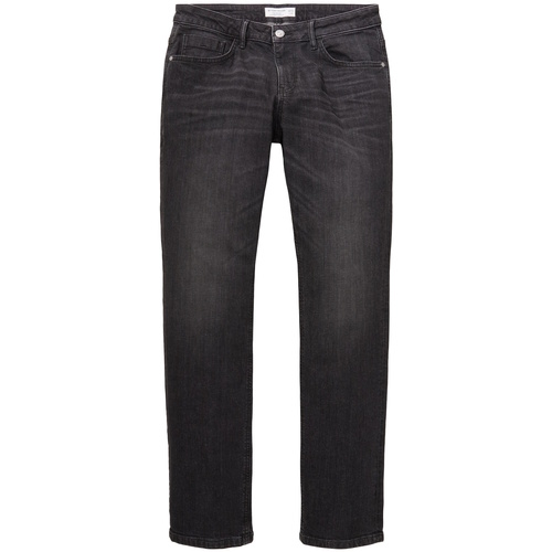 Kleidung Herren Straight Leg Jeans Tom Tailor Jeans Josh Five-Pocket-Style lange Hose Slim Fit Schwarz