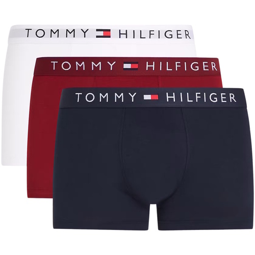 Unterwäsche Herren Boxershorts Tommy Hilfiger Unterhose Trunks 3er Pack Rot