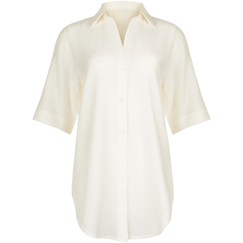 Kleidung Damen Tops / Blusen Lisca Sommerhemd mit kurzen Ärmeln TANZANIA Weiss