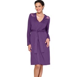 Kleidung Damen Pyjamas/ Nachthemden Lisca Negligé mit langen Ärmeln PATRICIA Violett