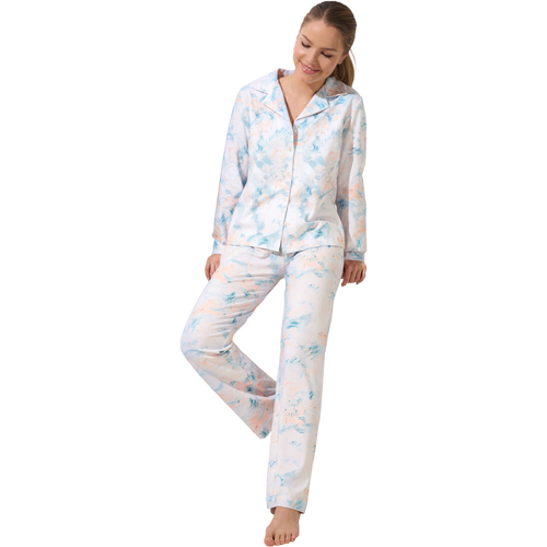 Kleidung Damen Pyjamas/ Nachthemden Lisca Pyjama Hose Hemd Langarm Olena Blau