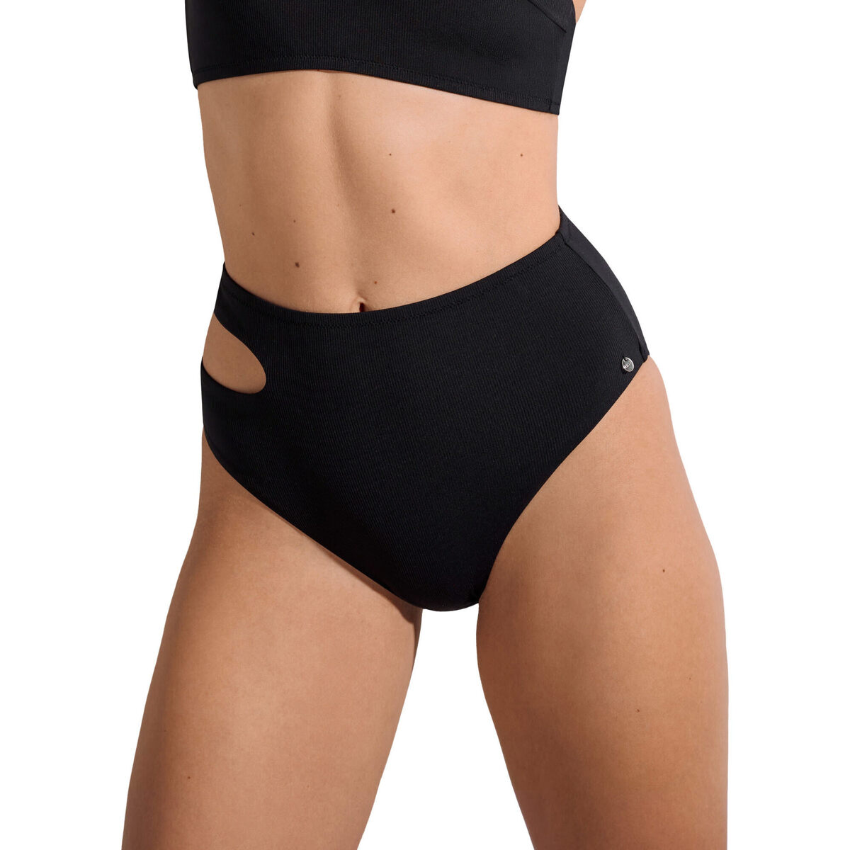Kleidung Damen Bikini Ober- und Unterteile Lisca Asymmetrische Bikini-Slip-Strümpfe mit hohem Schwarz
