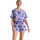 Kleidung Damen Pyjamas/ Nachthemden Lisca Pyjama Shorts Hemd Kurzarm Flowers  Cheek Violett