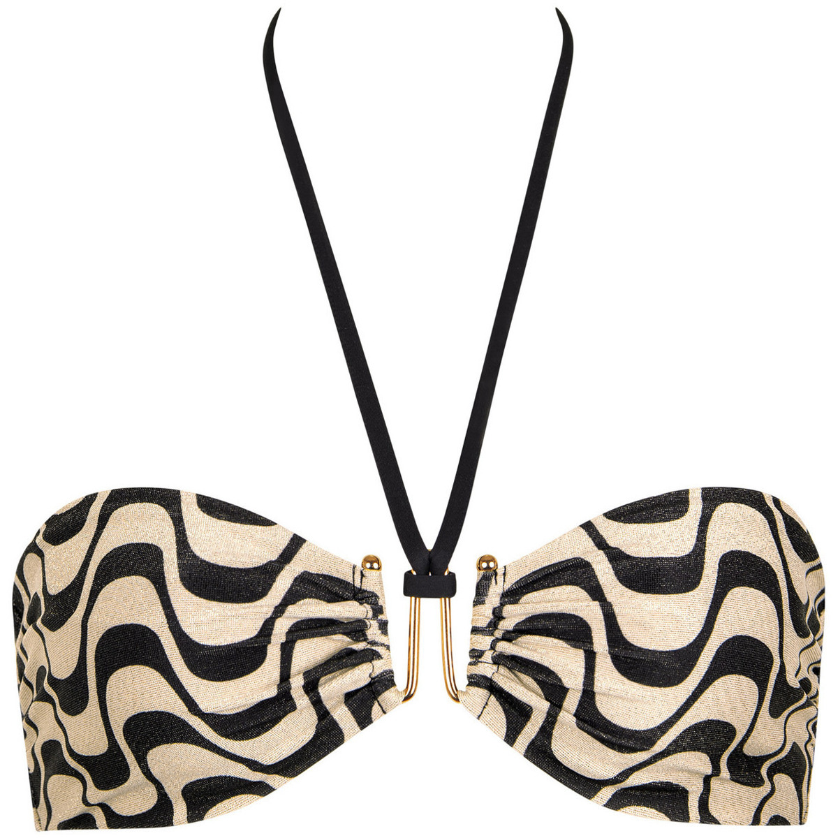 Kleidung Damen Bikini Ober- und Unterteile Lisca Bandeau-Badeanzug-Top ohne Bügel Iceland Schwarz