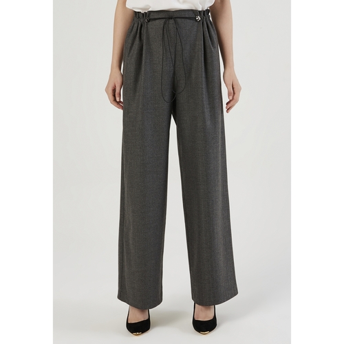 Kleidung Damen Hosen Just Like You Graue Hose aus kontrastierendem Fischgrätenmuster Grau