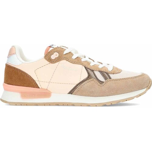 Schuhe Damen Sneaker Low Pepe jeans Damen-Sneaker  Brit Camp PLS40038 KAMEL_BEIGE