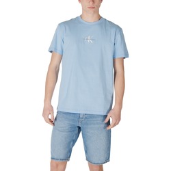 Kleidung Herren Langärmelige Polohemden Calvin Klein Jeans MONOLOGO TEE J30J325649 Blau