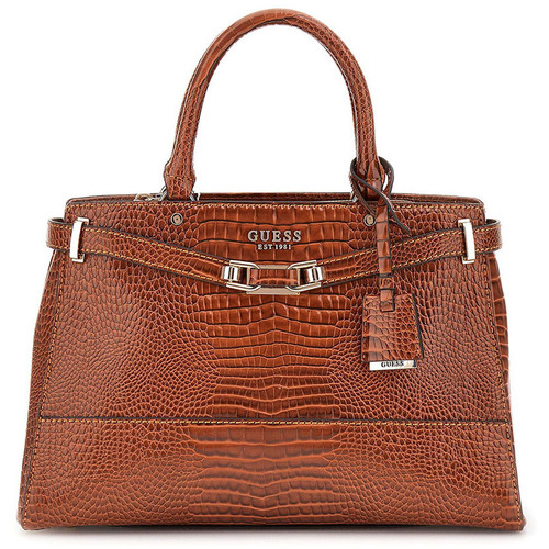 Taschen Damen Handtasche Guess Silvye Luxury Satchel Braun