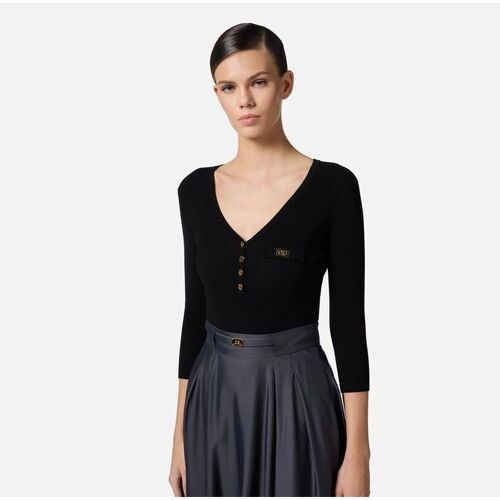 Kleidung Damen Pullover Elisabetta Franchi MK62B51E2-110 Schwarz