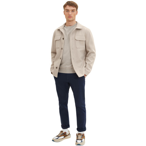 Tom Tailor Strickpullover Pullover R-Neck Beige