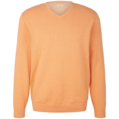 Kleidung Herren Pullover Tom Tailor Strickpullover Pullover V-Neck Orange