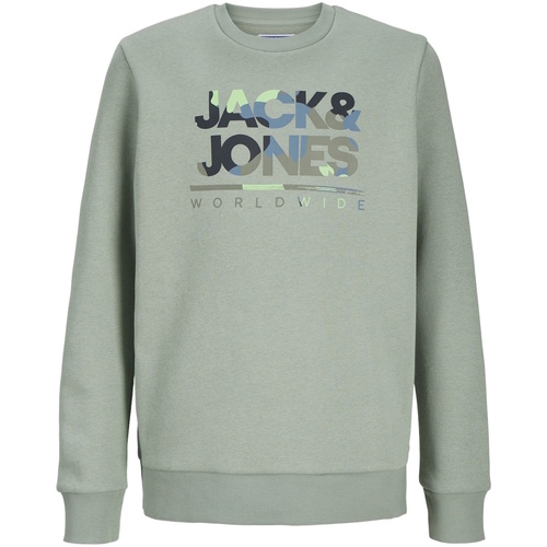Kleidung Jungen Sweatshirts Jack & Jones Pullover LUKE Sweatshirt Grün