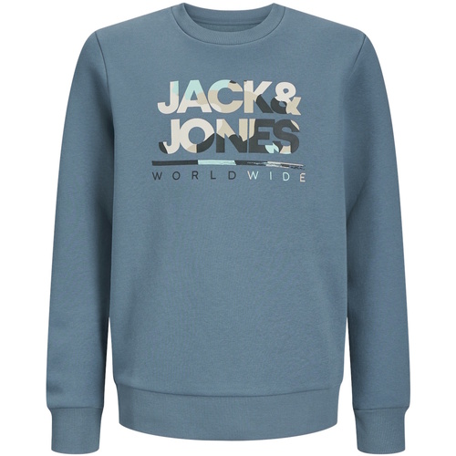 Kleidung Jungen Sweatshirts Jack & Jones Pullover LUKE Sweatshirt Blau