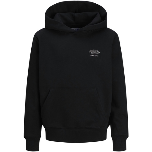Kleidung Jungen Sweatshirts Jack & Jones Kapuzenpullover CONCRETE GLOBE Hoodie Schwarz