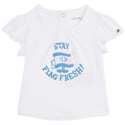 Kleidung Mädchen T-Shirts Tommy Hilfiger  Weiss