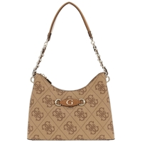 Taschen Damen Handtasche Guess IZZY TOP ZIP SHOULDE LATTE LOGO Marron Braun
