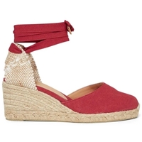 Schuhe Damen Leinen-Pantoletten mit gefloch Castaner  Rot