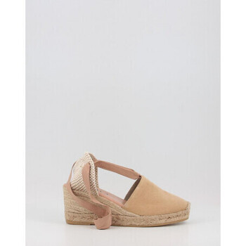 Schuhe Damen Leinen-Pantoletten mit gefloch Gaimo VALENCIA24 Beige
