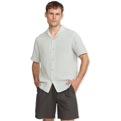 Kleidung Herren Langärmelige Hemden Rvlt Revolution Short Sleeved Cuban Shirt 3166 - Blue Blau