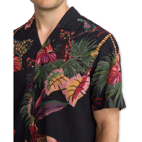 Rvlt Revolution Short Sleeved Cuban Shirt 3167 - Black Schwarz