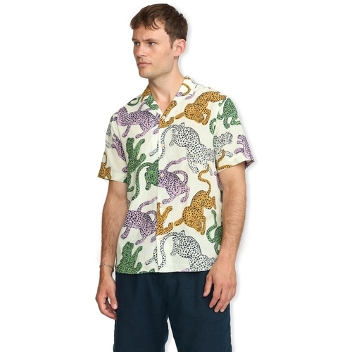 Kleidung Herren Langärmelige Hemden Rvlt Revolution Short Sleeved Cuban Shirt 3171 - Multi Multicolor