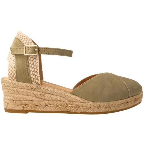 Schuhe Damen Leinen-Pantoletten mit gefloch Gaimo  Grün