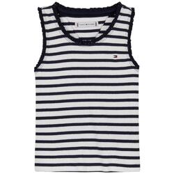 Kleidung Mädchen T-Shirts Tommy Hilfiger  Weiss