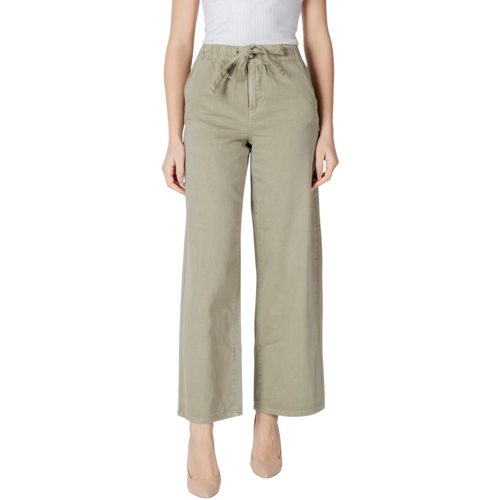 Kleidung Damen Fließende Hosen/ Haremshosen Only Onlsilla Mw Belt Wide Pant Pnt 15340711 Grün
