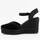 Schuhe Damen Leinen-Pantoletten mit gefloch Montevita 102789 Schwarz